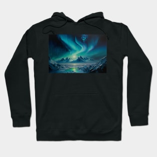 Vibrant Northern Lights Display Hoodie